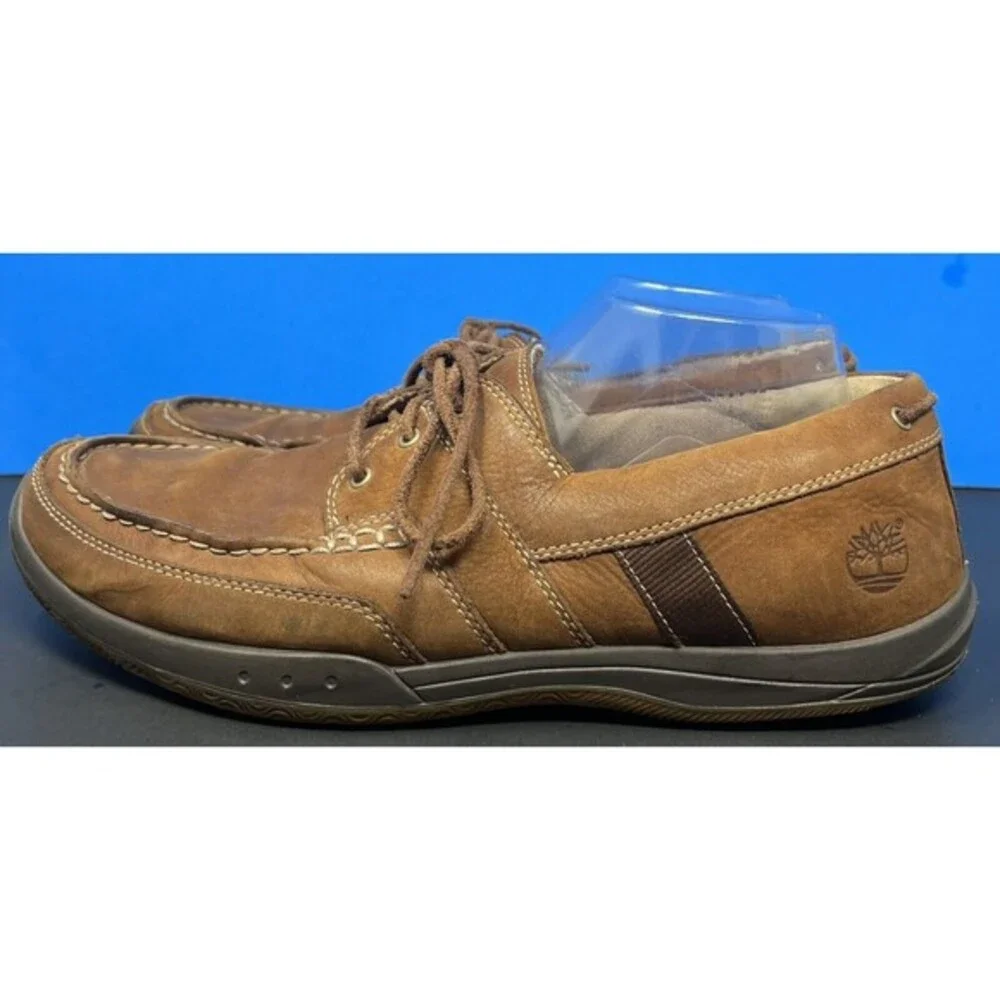 Timberland Earthkeepers Cupsole 3 Eye Brown Leather Men's‎ 11.5 Boat Shoes 72565